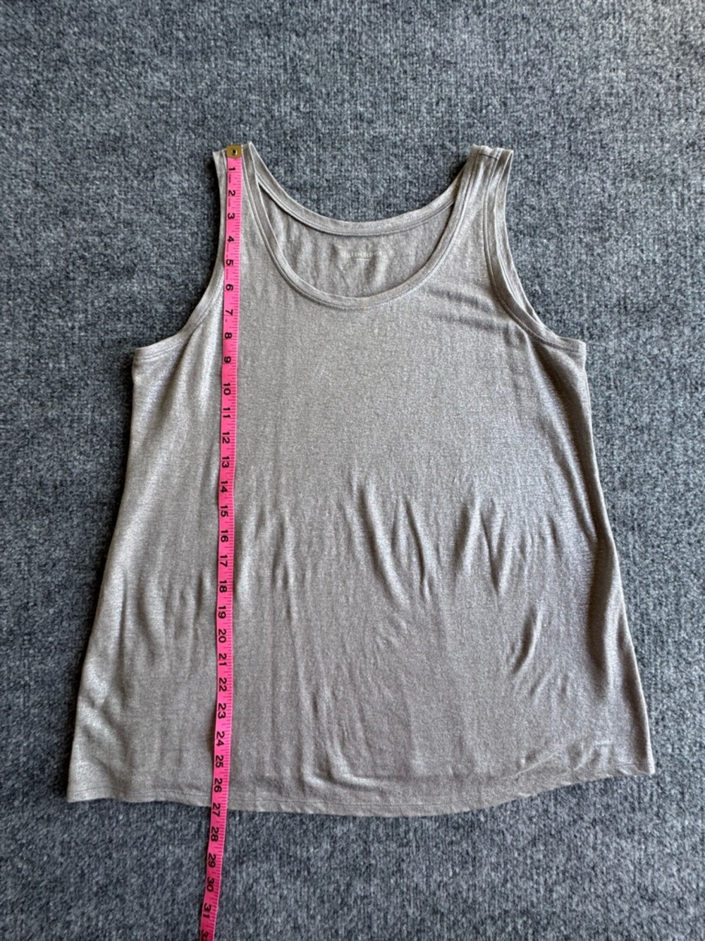 Eileen Fisher 100% Linen Metallic Silver Shimmer Tank Top Womens SMALL - Picture 7 of 7